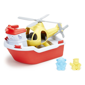 Green Toys Rescue Boat & Helicopter